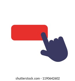 hand clicking button online shopping
