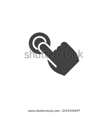 Hand clicking button vector icon. filled flat sign for mobile concept and web design. Finger press button glyph icon. Symbol, logo illustration. Vector graphics