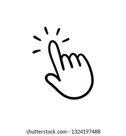 Hand clicking doodle vector icon