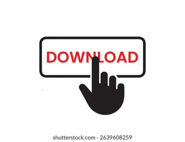 Hand Clicking Download Button vector