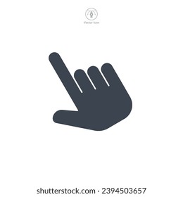 Pulsando mano. Símbolo del dedo Icono ilustración vectorial aislada en fondo blanco