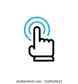 Hand clicking icon. Click cursor button.