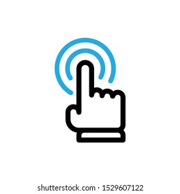 Hand clicking icon. Click cursor button.