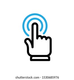 Hand clicking icon. Click cursor button.