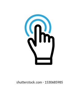 Hand clicking icon. Click cursor button.