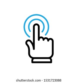 Hand clicking icon. Click cursor button.
