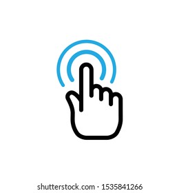Hand clicking icon. Click cursor button.