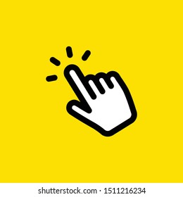 Hand clicking icon. Click pointer vector.