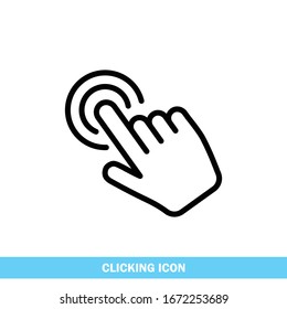 Hand clicking icon. Click pointer vector.