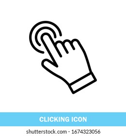 Hand clicking icon. Click pointer vector.