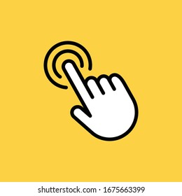 Hand clicking icon. Click pointer vector.