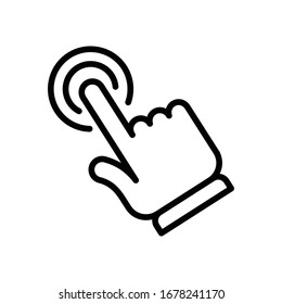 Hand clicking icon. Click pointer vector.