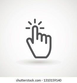 Hand clicking icon, click stock vector illustration flat design Clicking finger icon, hand pointer