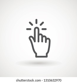 Hand clicking icon, click stock vector illustration flat design Clicking finger icon, hand pointer