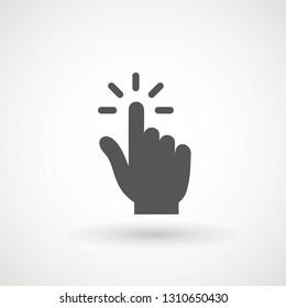 Hand clicking icon, click stock vector illustration flat design Clicking finger icon, hand pointer