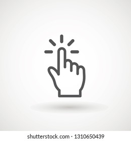 Hand clicking icon, click stock vector illustration flat design Clicking finger icon, hand pointer