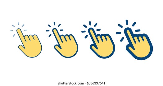 Hand clicking icon collection