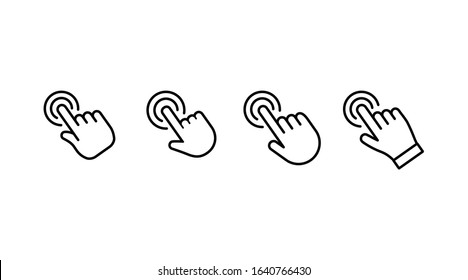 Hand clicking icon collection. Set of click pointer hands.