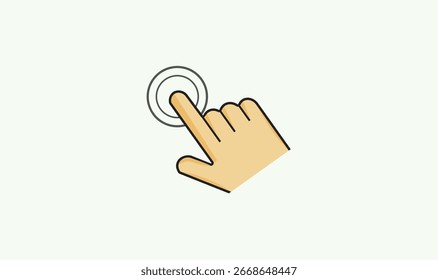 Hand clicking icon concept design for use.