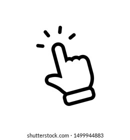 Hand clicking icon. Finger cursor vector.