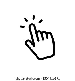 Icono de clic con la mano. Vector del cursor del dedo.
