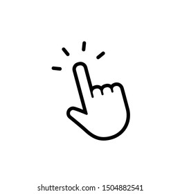 Icono de clic con la mano. Vector del cursor del dedo.