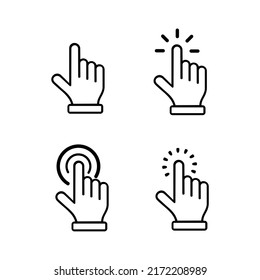 Hand clicking icon. Finger cursor vector