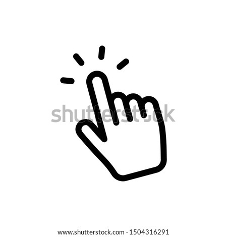 Hand clicking icon. Finger cursor vector.