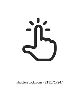 Hand clicking icon. Finger pointer pictogram. Click tap vector symbol.