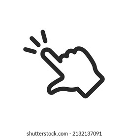 Hand clicking icon. Finger pointer pictogram. Click tap vector symbol.