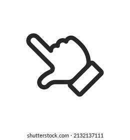 Icono de clic con la mano. Pictograma del puntero del dedo. Haga clic en el símbolo del vector de punteo.
