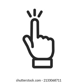 Hand clicking icon. Finger pointer pictogram. Click tap vector symbol.