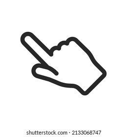 Icono de clic con la mano. Pictograma del puntero del dedo. Haga clic en el símbolo del vector de punteo.