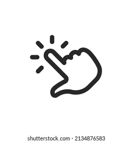 Hand clicking icon. Finger pointer pictogram. Click tap vector symbol.