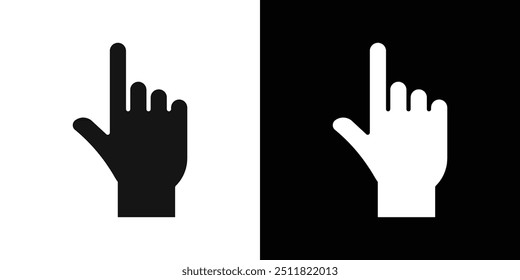 Hand clicking icon Flat fill set collection