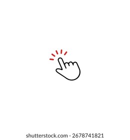 Hand clicking icon flat vector design.