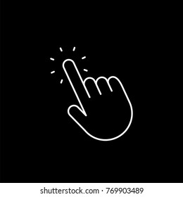 Hand clicking icon, isolated vector.