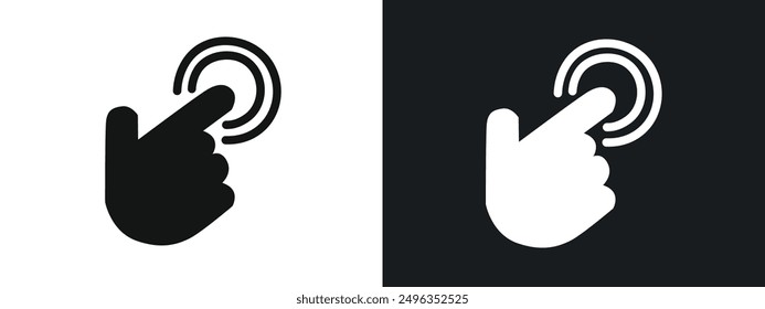 Vector de conjunto de gráficos lineales de icono de clic manual en negro
