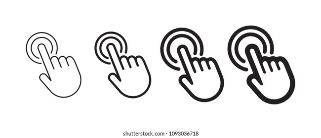 Hand clicking icon, linear vector