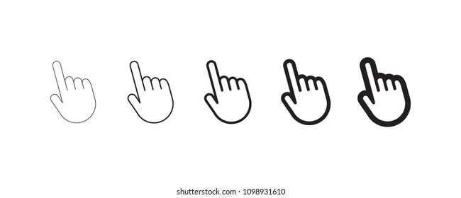 Hand clicking icon, linear vector