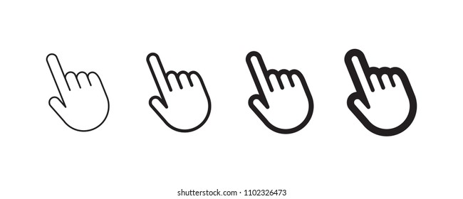 Hand clicking icon, linear vector