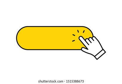 Hand clicking icon on click button.