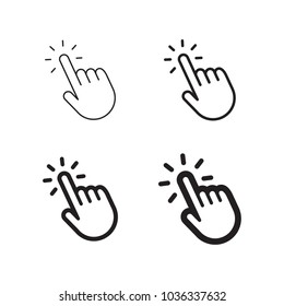 Hand clicking icon set