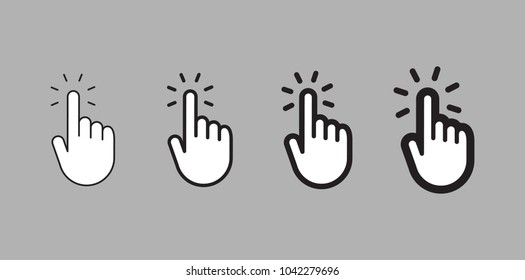 Hand clicking icon set