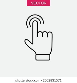 Hand clicking icon. simple vector flat Finger pointer icon on white background..eps