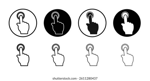 Hand clicking icon Thin line art collection