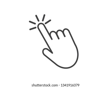 Hand clicking icon. Vector illustration. on white background
