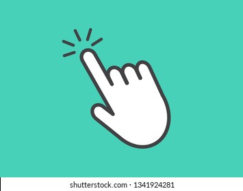 Hand clicking icon. Vector illustration.
