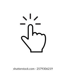 Hand clicking icon vector on white background