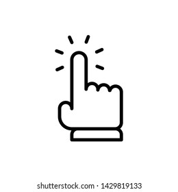 Hand clicking icon. Vector pointer finger click.